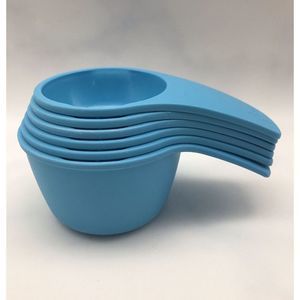 6 TUPPERWARE Measuring Cups BABY BLUE Curved Handles